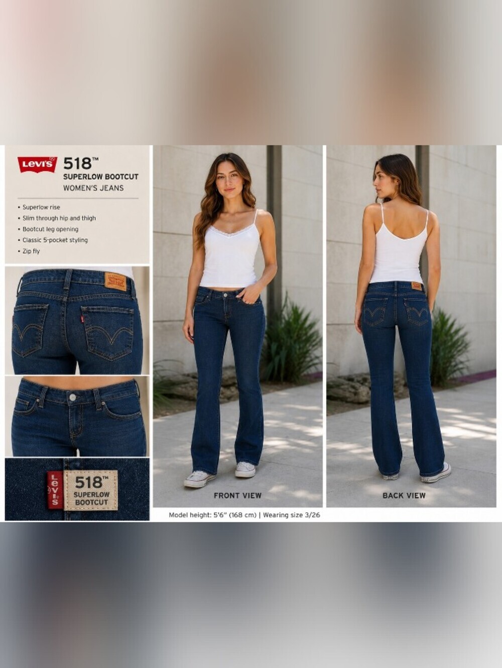 Levi's 518 Superlow Bootcut Jeans Women's 28x32